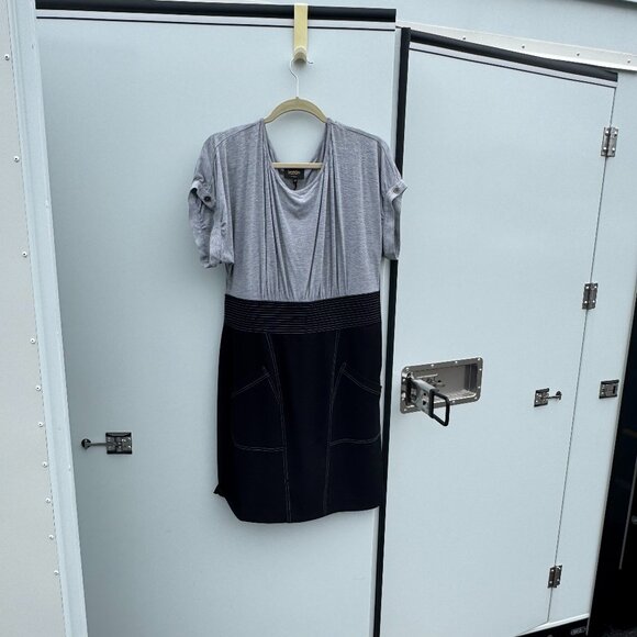 Laundry by Shelli Segal Gray Black Colorblock Dress - Size 10 - Picture 1 of 3